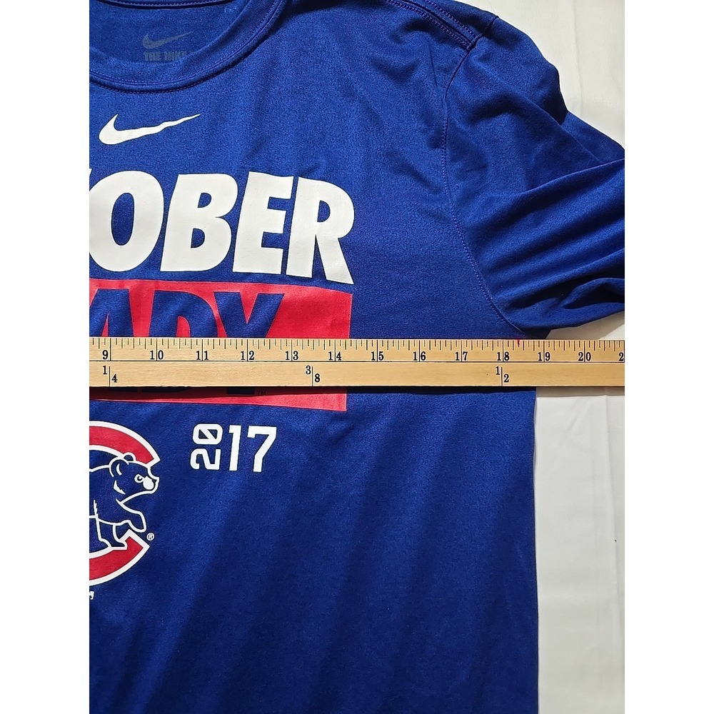 Nike Dri Fit Chicago Cubs Shirt Mens Large Blue MLB Baseball Long Sleeve 2017 - Picture 8 of 10